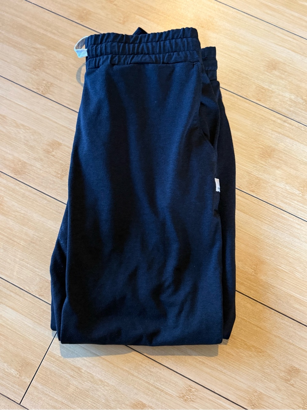 Women Black Elastic Waist Athletic Pants
